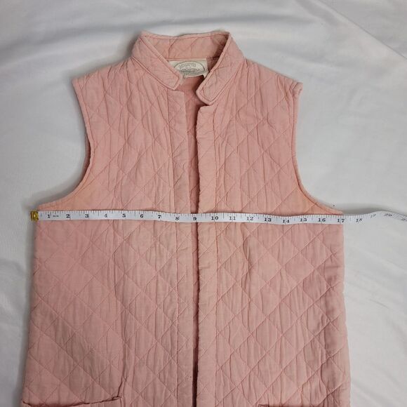 VINTAGE 70s vest Laura Ashley‎ quilted pink top M - Picture 7 of 8